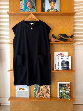 Eileen Fisher Black Sleeveless Shift Dress